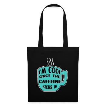 Caféine Coffee Drinker Coffee Cup Coffee Déclaration - Sac en tissu - noir - Devant