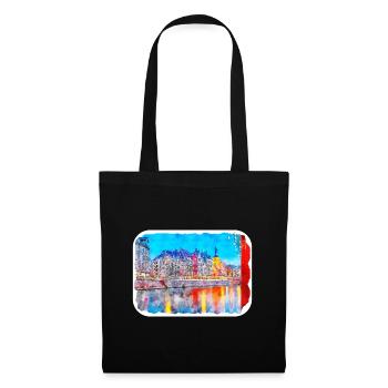 Strasbourg France Watercolor Sketch Drawn Illustra - Tote Bag - black - Front