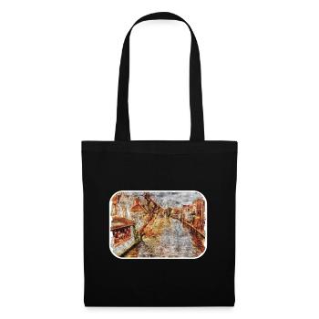 Bruges Belgique Aquarelle Esquisse Illustration - Sac en tissu - noir - Devant
