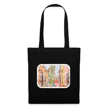 San Miguel De Allende Mexique Aquarelle Esquisse Dra - Sac en tissu - noir - Devant