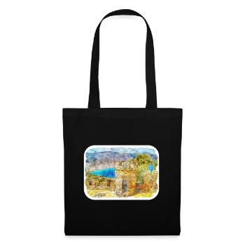 Cartagena Kolumbien Aquarell Skizze Gezeichnet Illustr - Stoffbeutel - Schwarz - Vorne