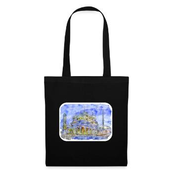 Malaisie Aquarelle Esquisse Dessinée à la Main Illustration - Sac en tissu - noir - Devant