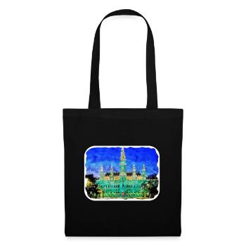 Autriche Aquarelle Esquisse Dessinée à la main Illustration - Sac en tissu - noir - Devant