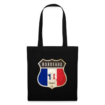 Bordeaux France Armoiries Drapeaux Design - Sac en tissu - noir - Devant