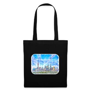 China Watercolor Sketch Hand Drawn Illustration - Tote Bag - black - Front