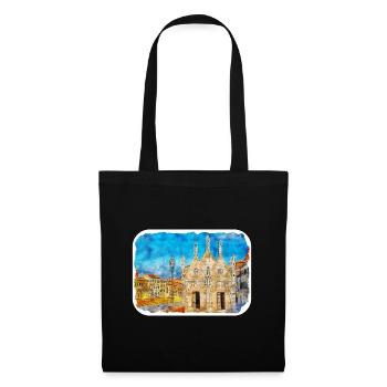 Italy Watercolor Sketch Hand Drawn Illustration - Tote Bag - black - Front