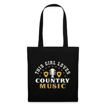 Dieses Mädchen liebt Country-Musik - Stoffbeutel - Schwarz - Vorne