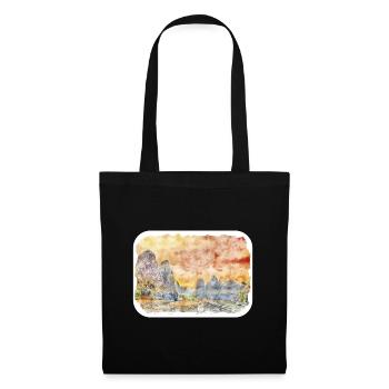 China Watercolor Sketch Hand Drawn Illustration - Tote Bag - black - Front