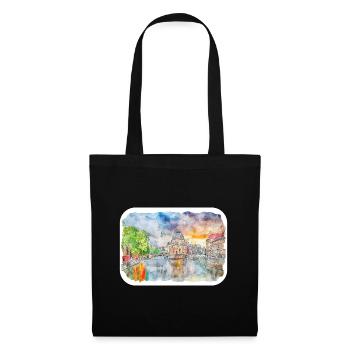 Berlin Allemagne Aquarelle Sketch Illustration - Sac en tissu - noir - Devant