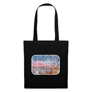 Berlin Allemagne Aquarelle Esquisse Dessinée Peinture - Sac en tissu - noir - Devant