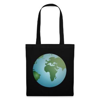 planète bleue Terre avec des continents verts - Sac en tissu - noir - Devant