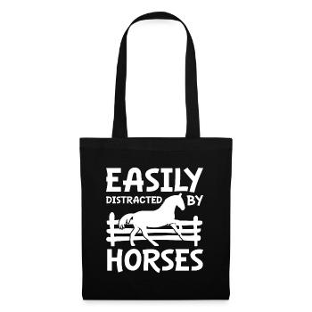 Easily Distracted By Horses - Tote Bag - black - Front