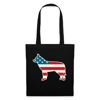 4th of July Siberian Husky American Flag Dog USA - Tote Bag - black - Front