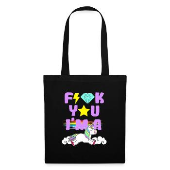 Fuck You I'm A Unicorn Equality Clouds Coloré - Sac en tissu - noir - Devant