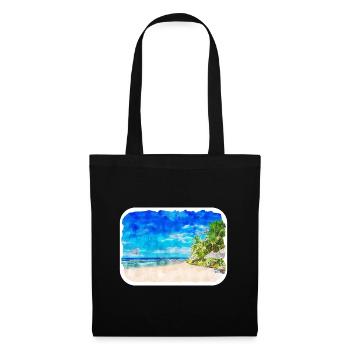 Maldives Watercolor Sketch Hand Drawn Illustration - Tote Bag - black - Front