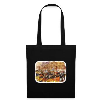 Barcelona Spanien Aquarell Skizze Illustration - Stoffbeutel - Schwarz - Vorne