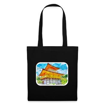 Japan Aquarellskizze Handgezeichnete Illustration - Stoffbeutel - Schwarz - Vorne