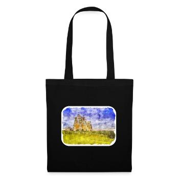 Pologne Repère Aquarelle Esquisse Dessin de peinture - Sac en tissu - noir - Devant