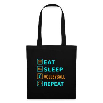 Mangez. Dormir. Volley-ball. Répéter le design - Sac en tissu - noir - Devant