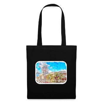 Habana Kuba Aquarell Skizze Gezeichnete Illustration - Stoffbeutel - Schwarz - Vorne