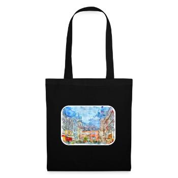 Allemagne Aquarelle Esquisse Dessinée à la main Illustration - Sac en tissu - noir - Devant