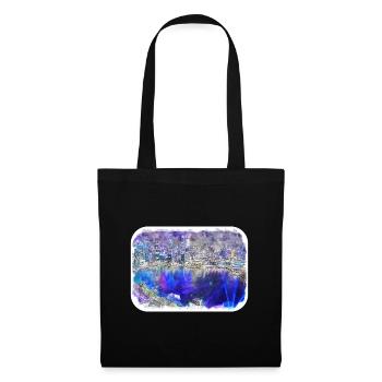 Singapour Aquarelle Esquisse Dessinée à la Main Peinture - Sac en tissu - noir - Devant