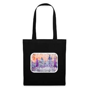 Prague Czechia Watercolor Sketch Drawing - Tote Bag - black - Front
