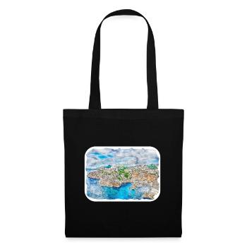 Dubrovnik Croatia Watercolor Sketch Drawn Illustra - Tote Bag - black - Front