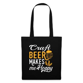 Craft Beer Makes Me Happy Tee For Alcoholic - Stoffbeutel - Schwarz - Vorne