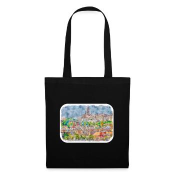 Budapest Ungarn Aquarell Skizze Illustration - Stoffbeutel - Schwarz - Vorne