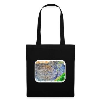 Irlande Royaume-Uni Aquarelle Esquisse Peinture Illustration - Sac en tissu - noir - Devant