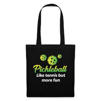 Outdoor Gartenspiel Lustiges Pickleball Design mit - Stoffbeutel - Schwarz - Vorne