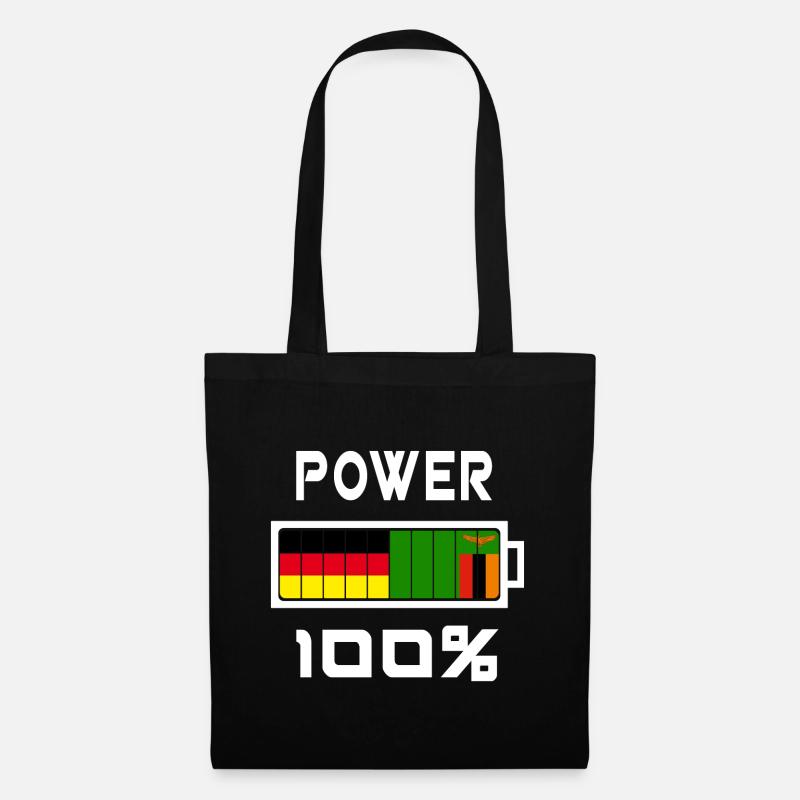 Deutschland und Sambia Power 100% - Stoffbeutel - Schwarz