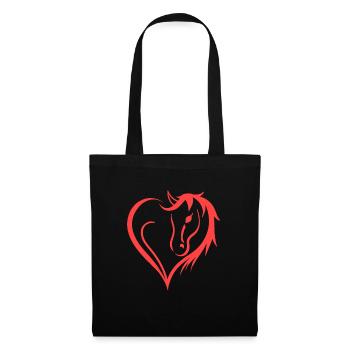 Heart Life Is Better With Horses Design Horsing - Tote Bag - black - Front