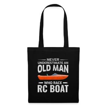 Rc Boat Racing Papa Bateau à moteur Grand-père Fête des pères - Sac en tissu - noir - Devant