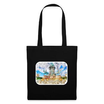 Autriche Aquarelle Esquisse Dessinée à la main Illustration - Sac en tissu - noir - Devant
