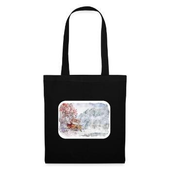 Japan Aquarellskizze Handgezeichnete Illustration - Stoffbeutel - Schwarz - Vorne