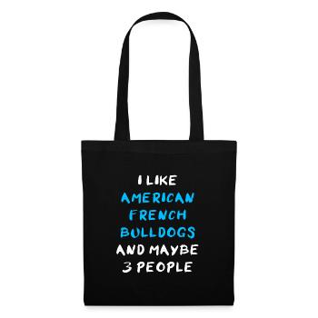 Bouledogue Français américain - Sac en tissu - noir - Devant