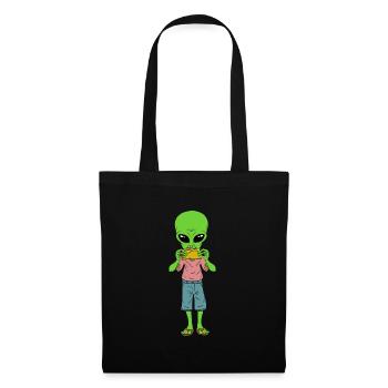 Alien Taco T-shirt Design Aliens UFO Object - Sac en tissu - noir - Devant