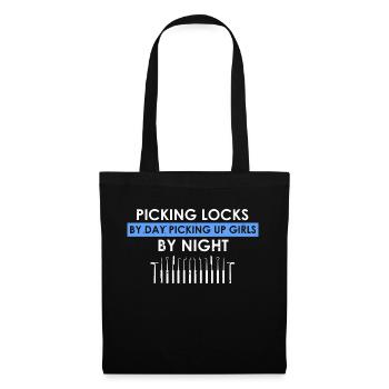 Lockpicking during the day tow truck at night - Tote Bag - black - Front