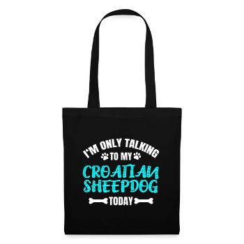 Chien de berger croate - Sac en tissu - noir - Devant