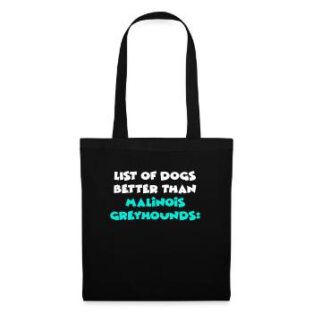 Lévriers malinois - Sac en tissu - noir - Devant