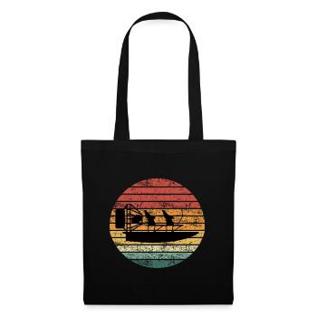 Vintage Rétro Airboat Fanboat Airboating Planeboat - Sac en tissu - noir - Devant