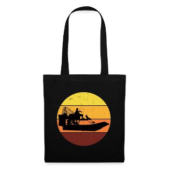 Vintage Rétro Airboat Fanboat Airboating Planeboat - Sac en tissu - noir - Devant