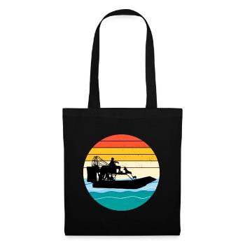 Vintage Rétro Airboat Fanboat Airboating Planeboat - Sac en tissu - noir - Devant
