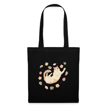 Katze - Stoffbeutel - Schwarz - Vorne