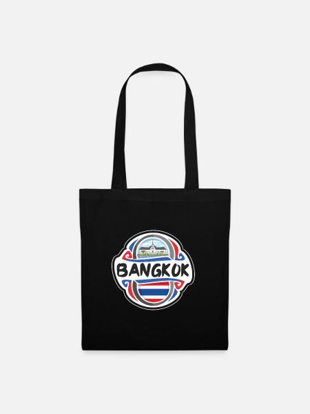 Bangkok Thailand Flagge Abzeichen Reise Souvenir Stempel - Stoffbeutel - Schwarz