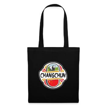 Changchun China Flag Badge Souvenir de voyage - Sac en tissu - noir - Devant