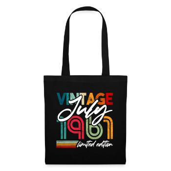 Vintage born July 1961 Birthday July 1961 - Tote Bag - black - Front