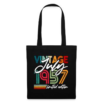 Vintage geboren Juli 1957 Geburtstag Juli 1957 - Stoffbeutel - Schwarz - Vorne